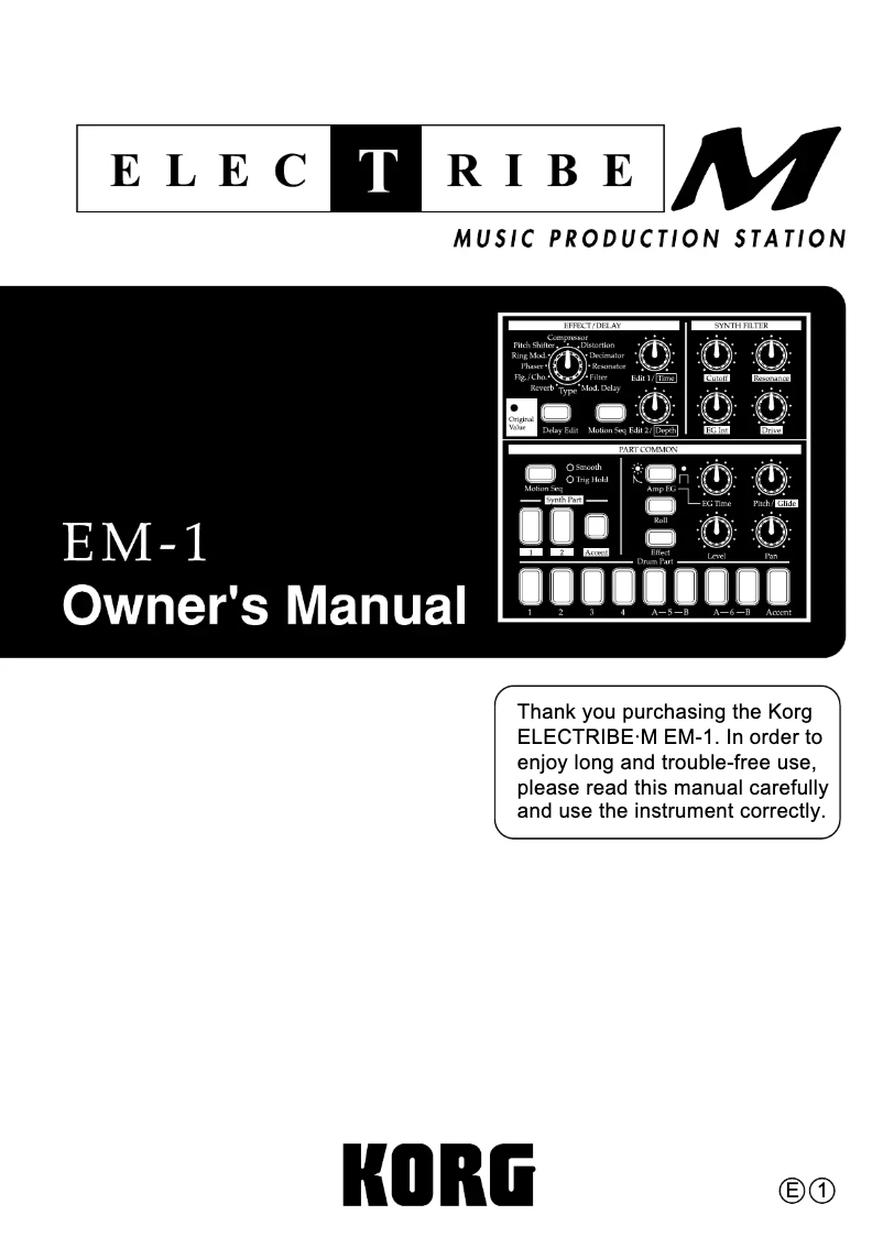 Page 1 de la notice Manuel utilisateur Korg Electribe M