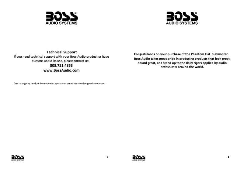 Page n°1 - Manuel utilisateur Boss Phantom P120F