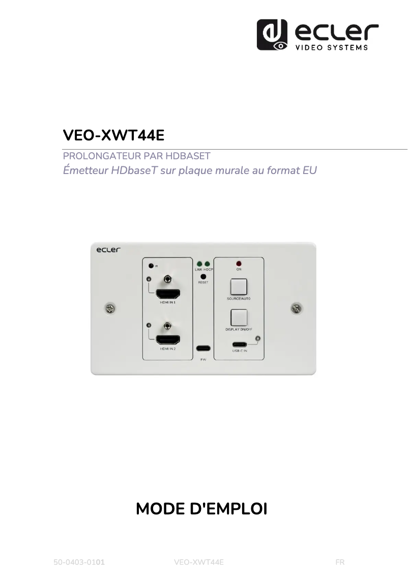 Imagen de la primera página del manual del dispositivo VEO-XWT44E