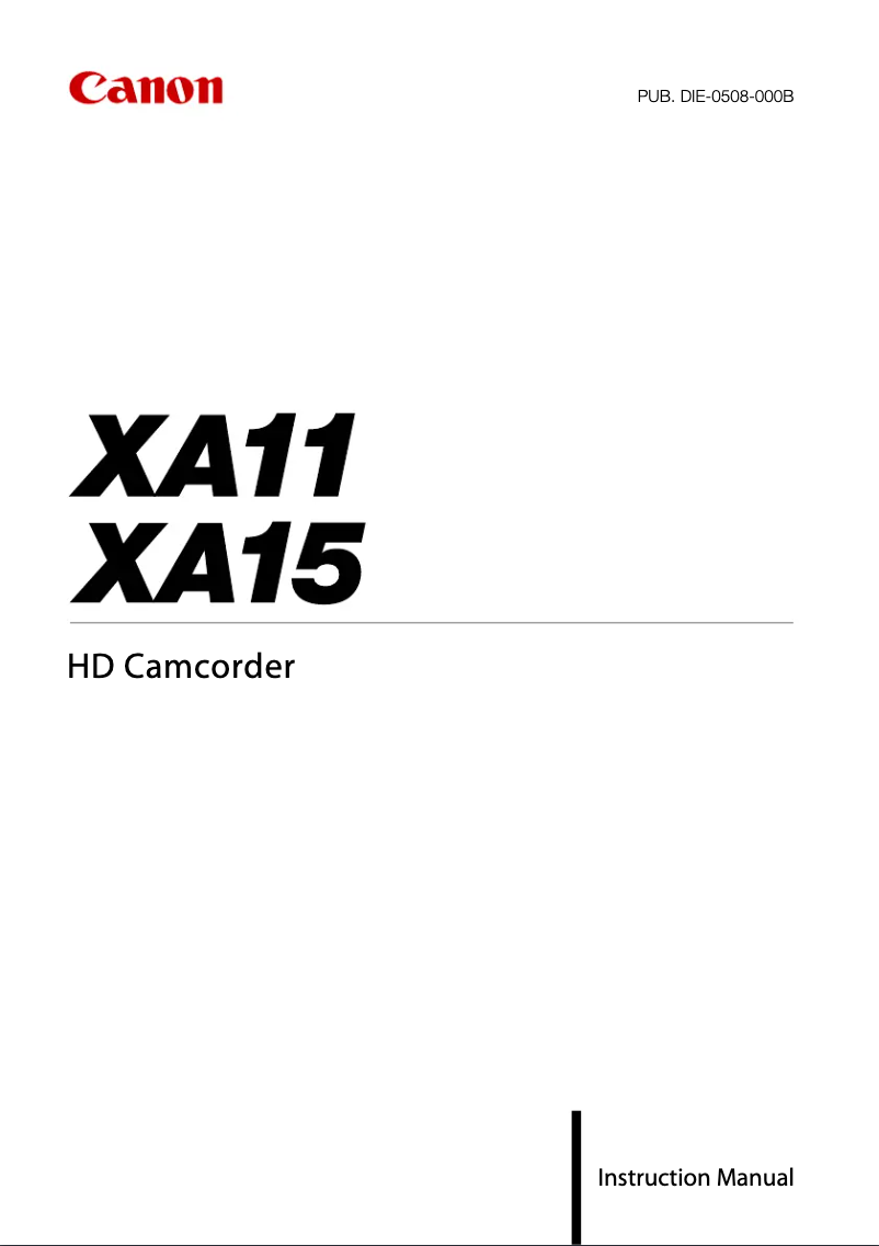 Page 1 de la notice Manuel utilisateur Canon XA 11