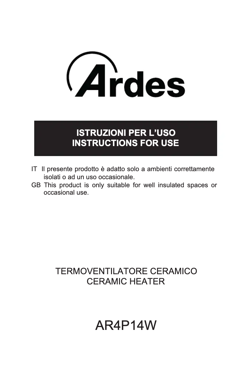 Page 1 de la notice Mode d'emploi Ardes AR4P14W