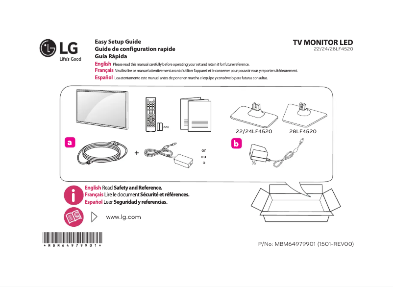 Page 1 de la notice Manuel utilisateur LG 24LF4520