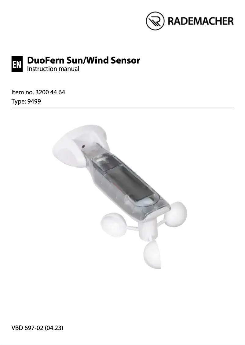 Image de la première page du manuel de l'appareil DuoFern 9499