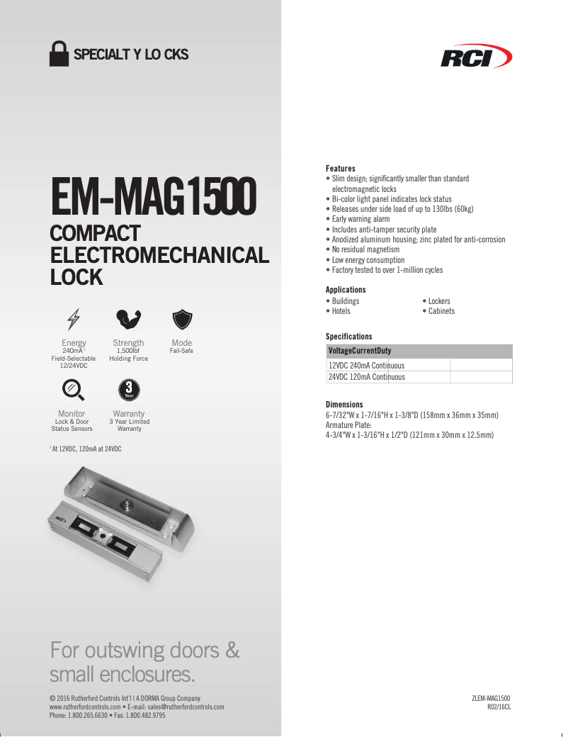 Imagen de la primera página del manual del dispositivo RCI EM-MAG1500