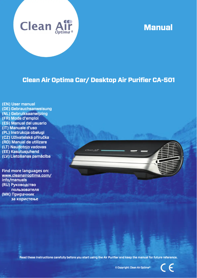 Page n°1 - Manuel utilisateur Clean Air Optima CA-501