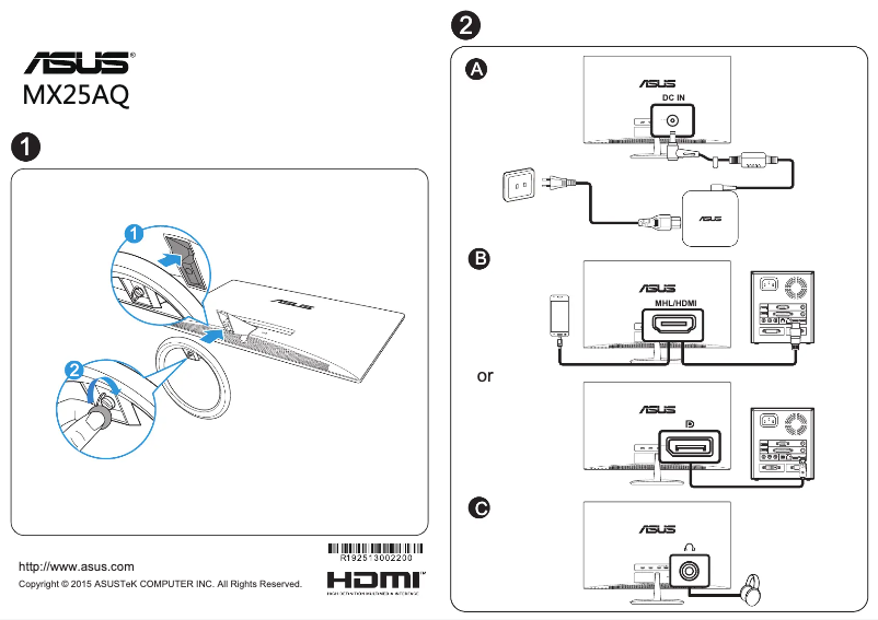Page n°1 - Manuel utilisateur Asus MX25AQ