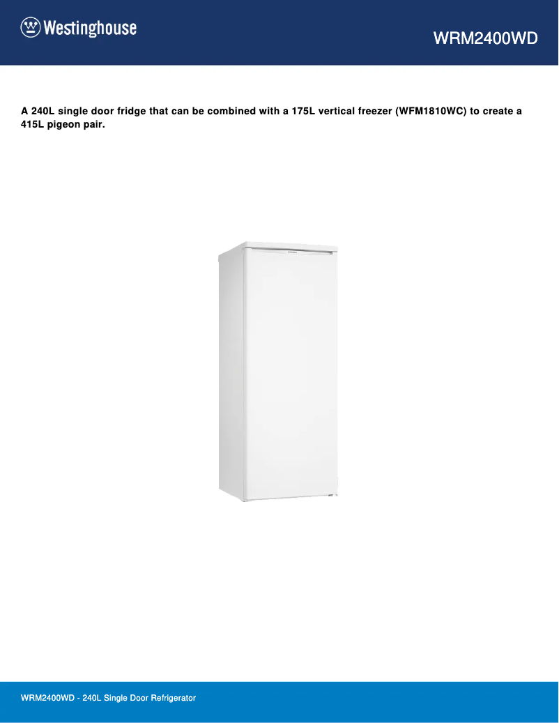 Image de la première page du manuel de l'appareil WRM2400WD