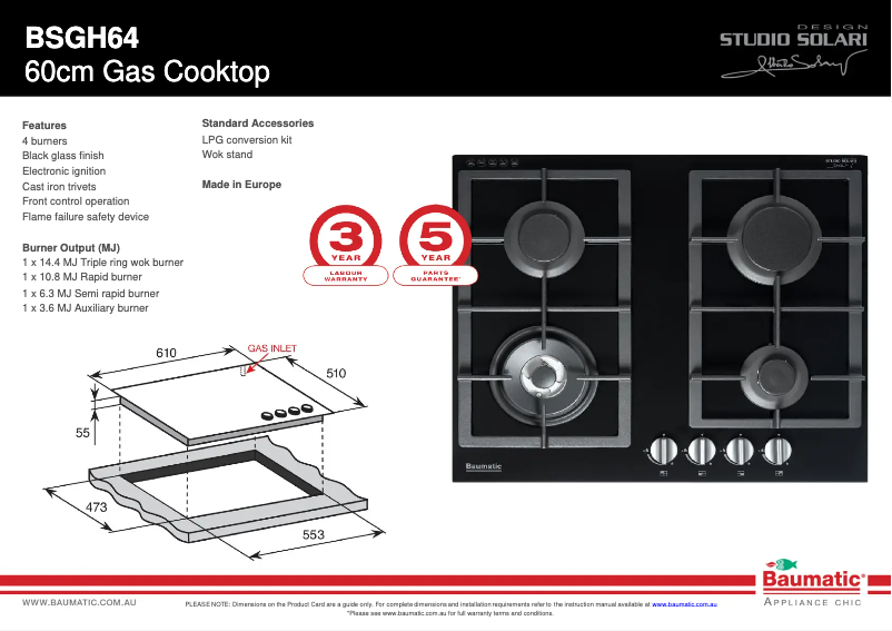 Image de la première page du manuel de l'appareil BSGH64