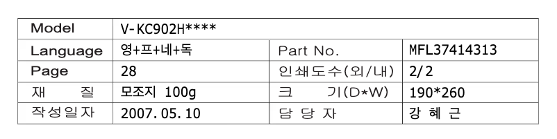 Page 1 de la notice Manuel utilisateur LG V-KC902HTM