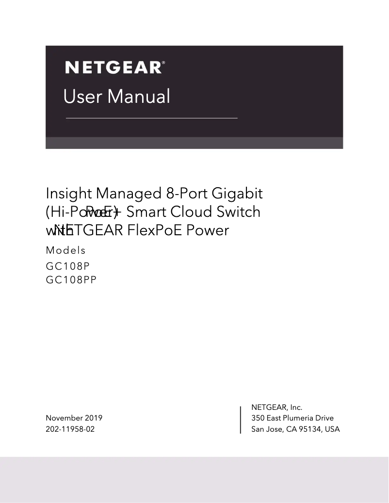 Page n°1 - Manuel utilisateur Netgear GC108PP