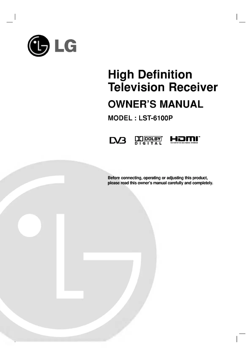 Page 1 de la notice Manuel utilisateur LG LST-6100P