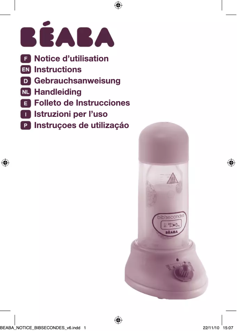 Page 1 de la notice Manuel utilisateur Beaba Bib Secondes