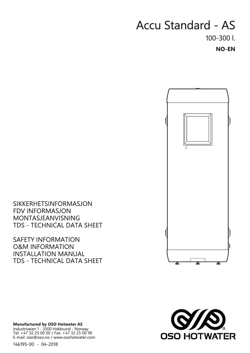 Página 1 del manual Manual de usuario OSO Accu Standard AS 100 l