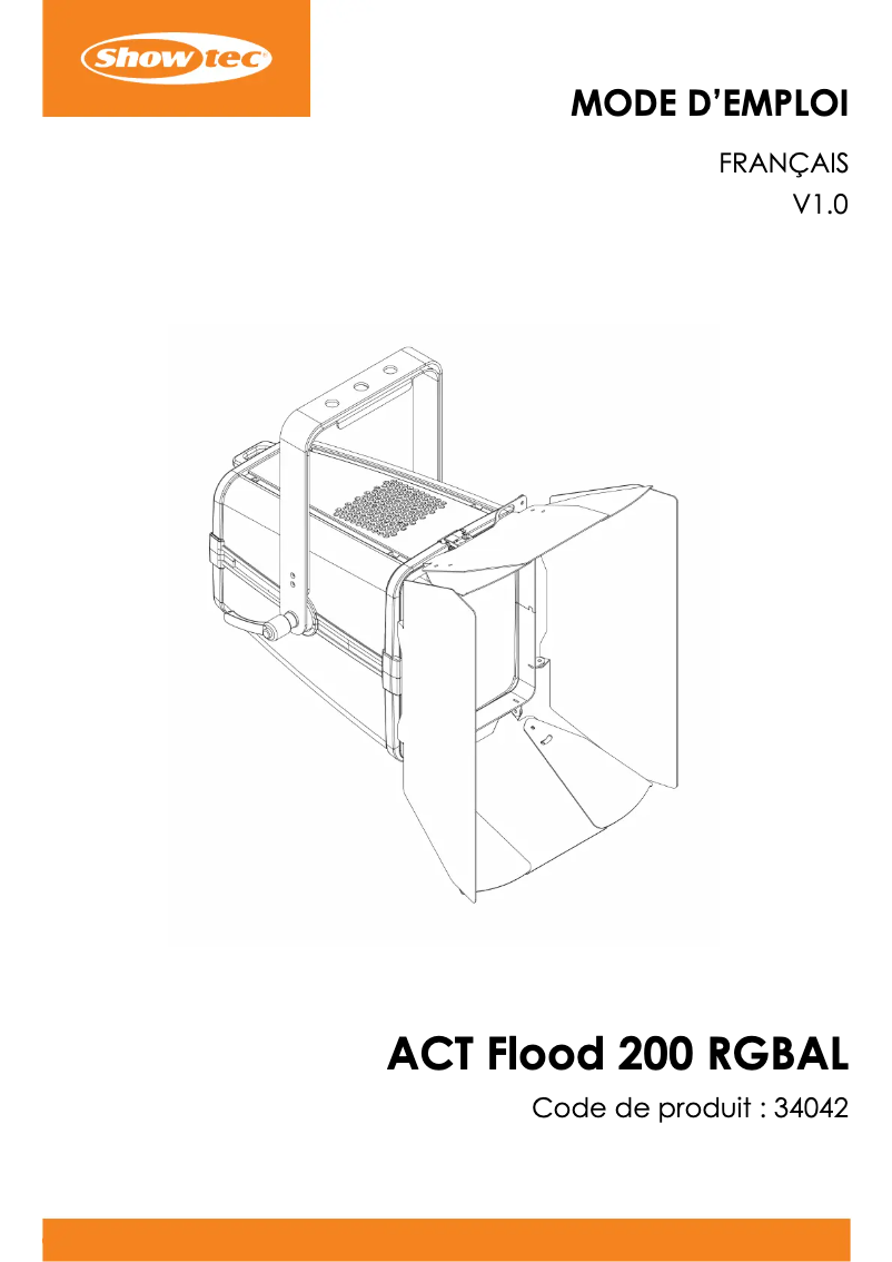 Page 1 de la notice Manuel utilisateur Showtec ACT Flood 200 RGBAL