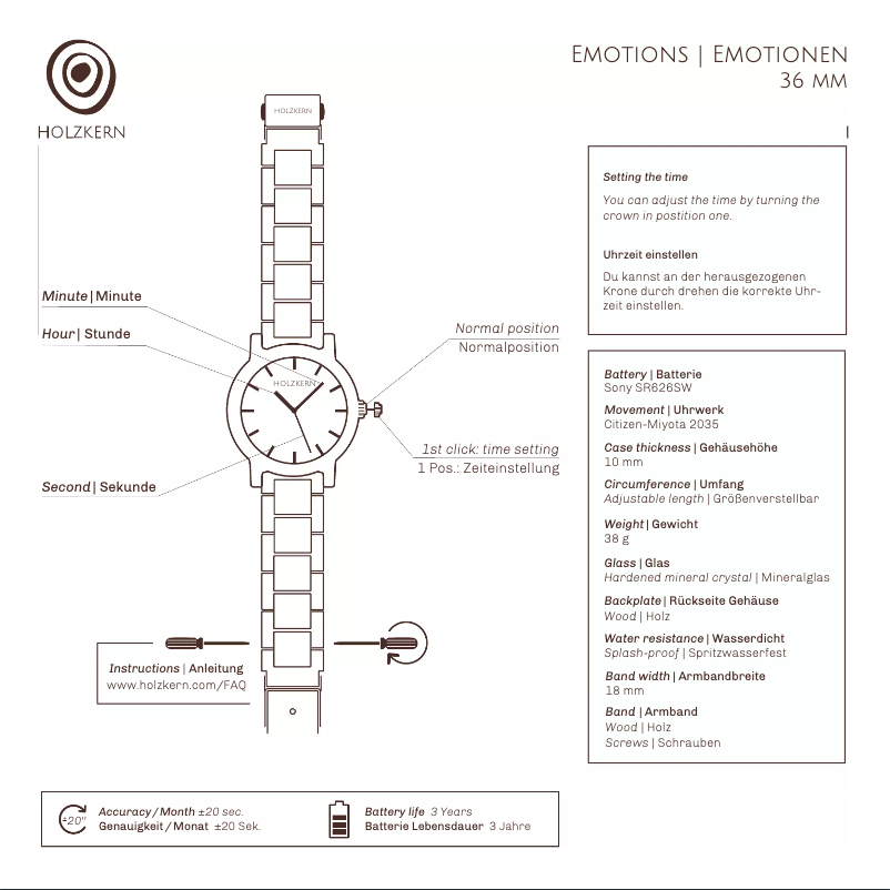 Page 1 de la notice Manuel utilisateur Holzkern Heiterkeit