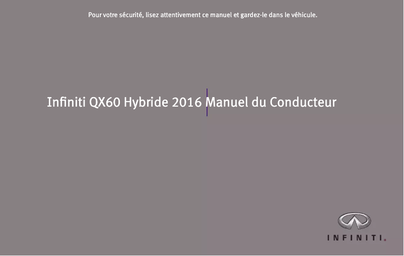 Image de la première page du manuel de l'appareil QX60 Hybrid (2016)