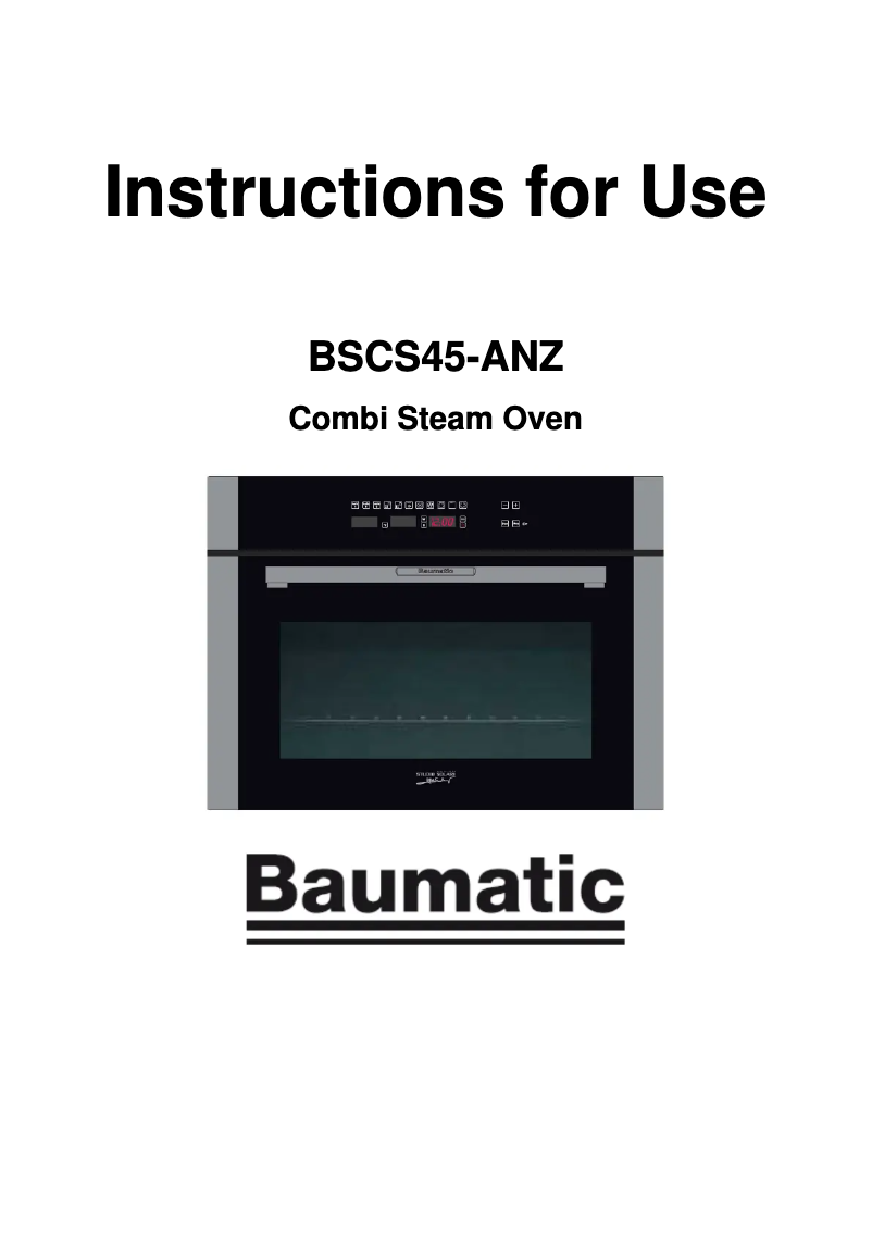 Page 1 de la notice Manuel utilisateur Baumatic BSCS45