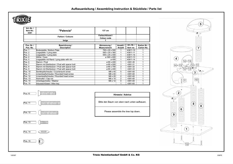 Page 1 de la notice Manuel utilisateur Trixie Palencia