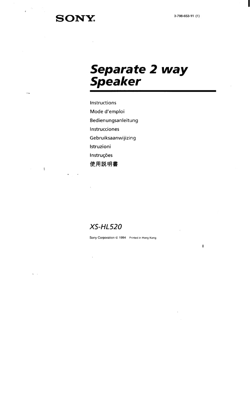 Page 1 de la notice Manuel utilisateur Sony XS-HL520