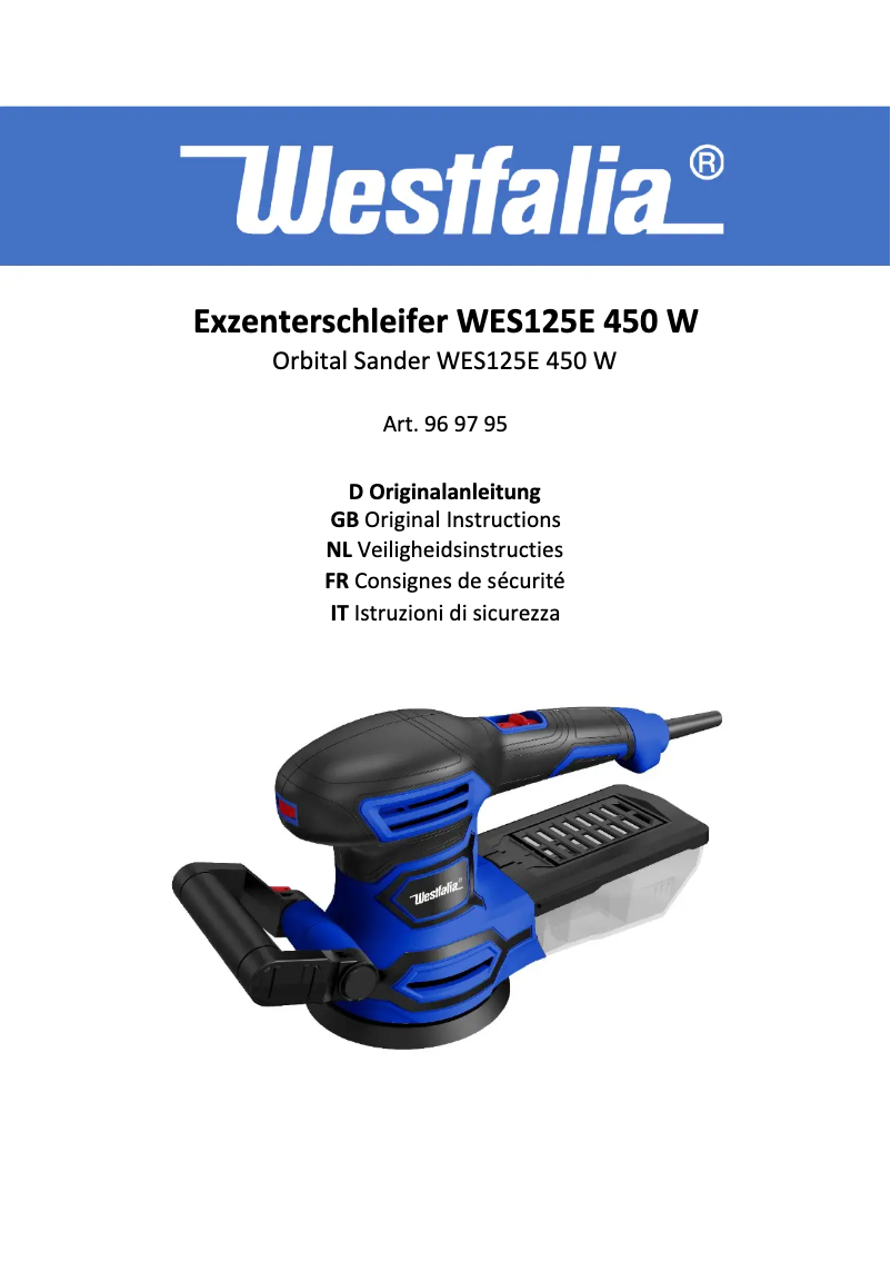 Image de la première page du manuel de l'appareil WES125E