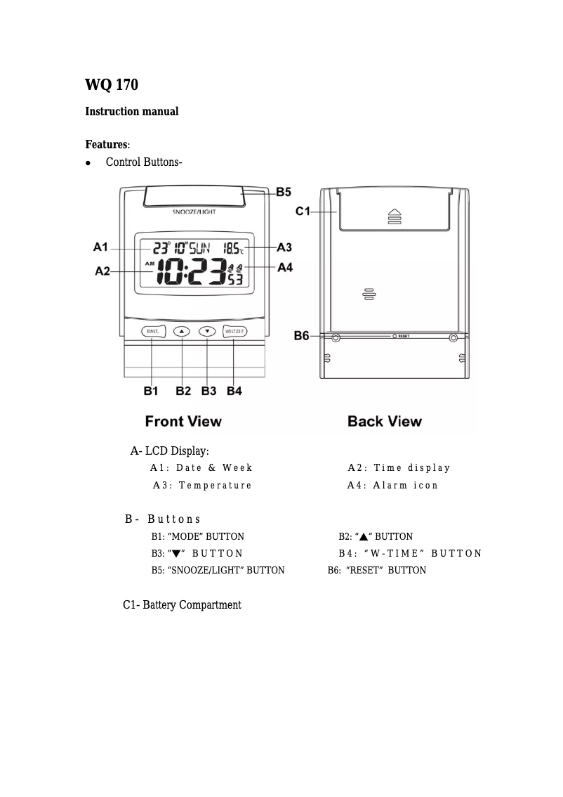 Página 1 del manual Manual de usuario Techno Line WQ170