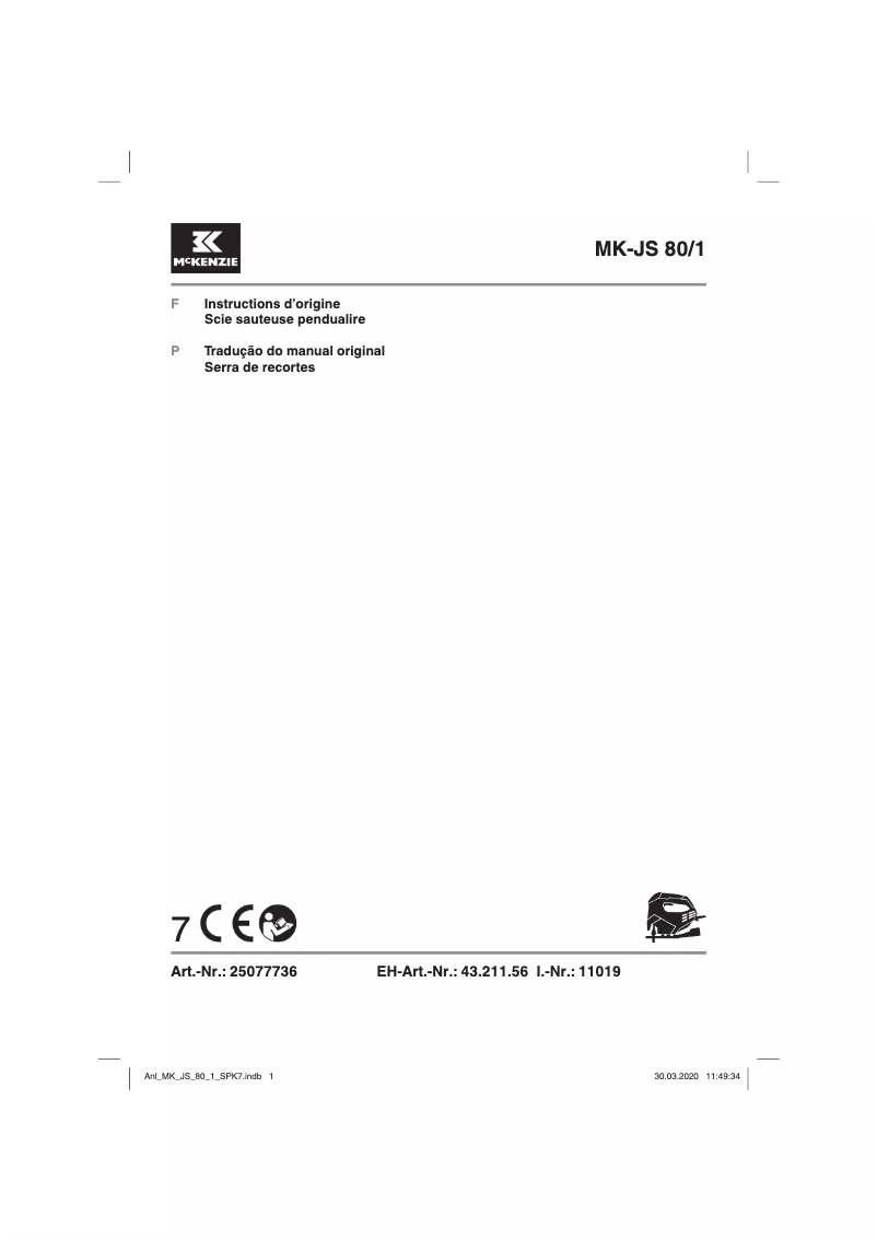 Page 1 de la notice Manuel utilisateur McKenzie MK-JS 80/1