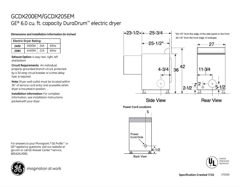 Image de la première page du manuel de l'appareil GCDX200EMWW