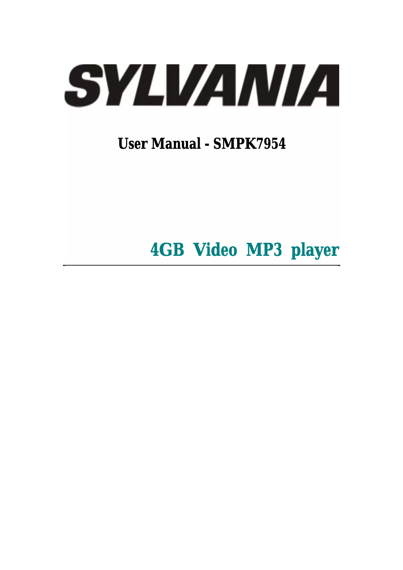 Image de la première page du manuel de l'appareil SMPK7954