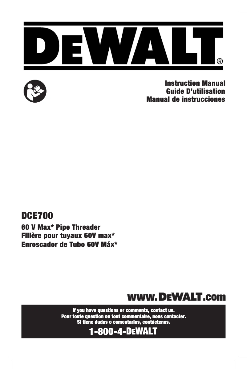 Page 1 de la notice Manuel utilisateur DeWalt D25614K