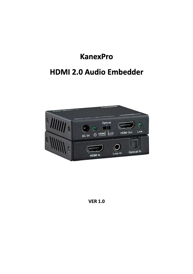 Page n°1 - Manuel utilisateur KanexPro HAECOAX4