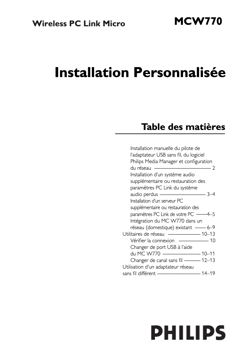 Página 1 del manual Manual de usuario Philips MCW770