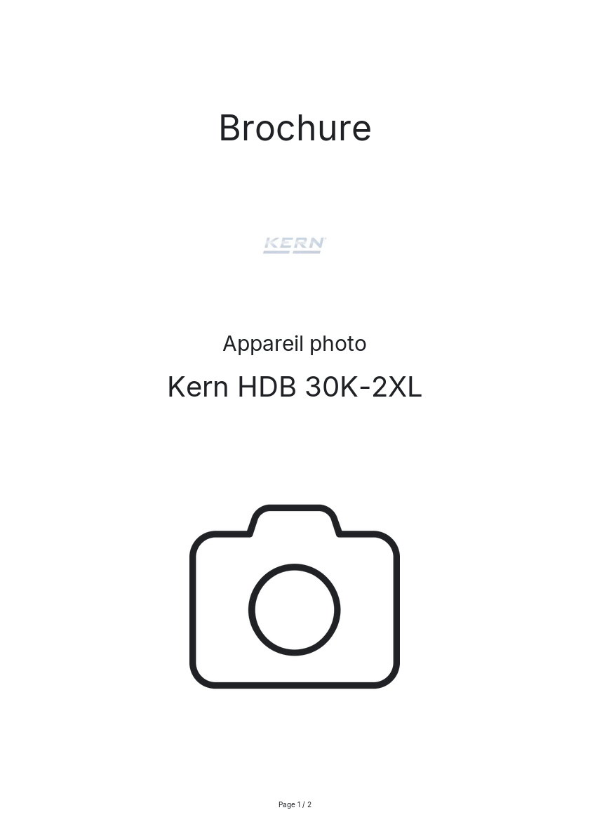 Image de la première page du manuel de l'appareil HDB 30K-2XL