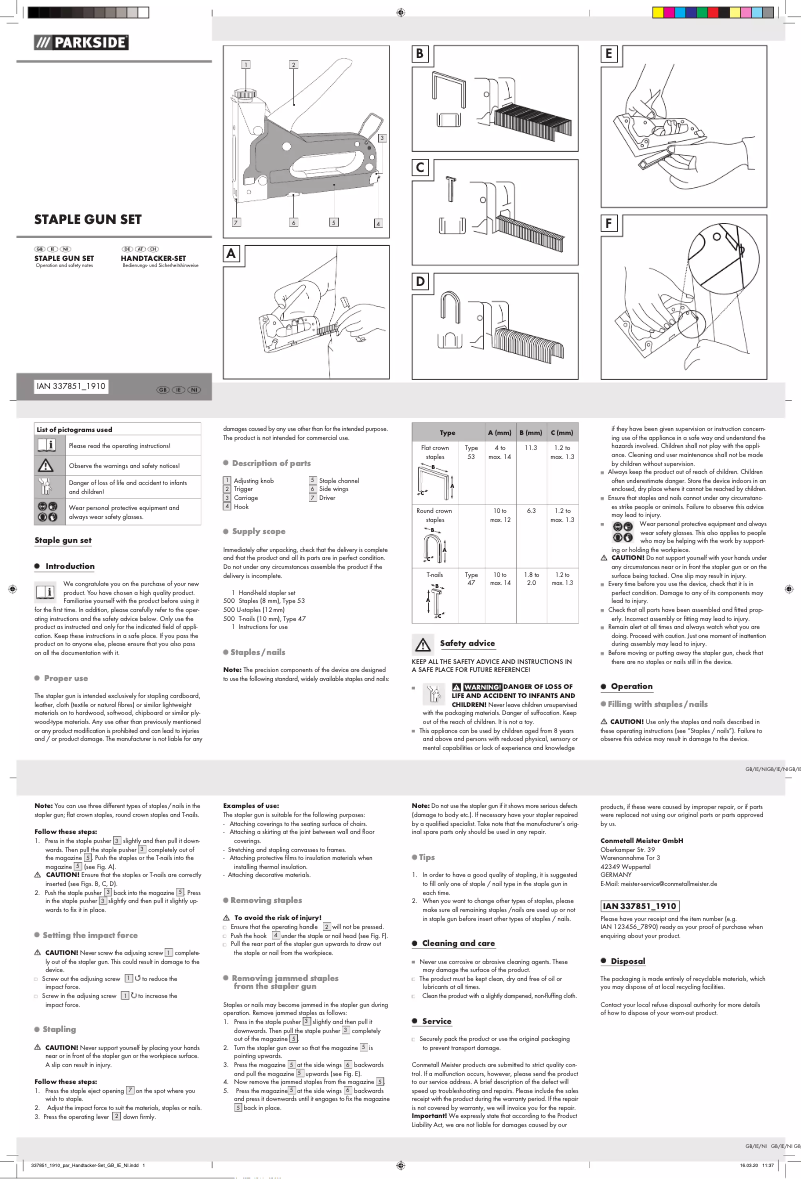 Image de la première page du manuel de l'appareil IAN 337851
