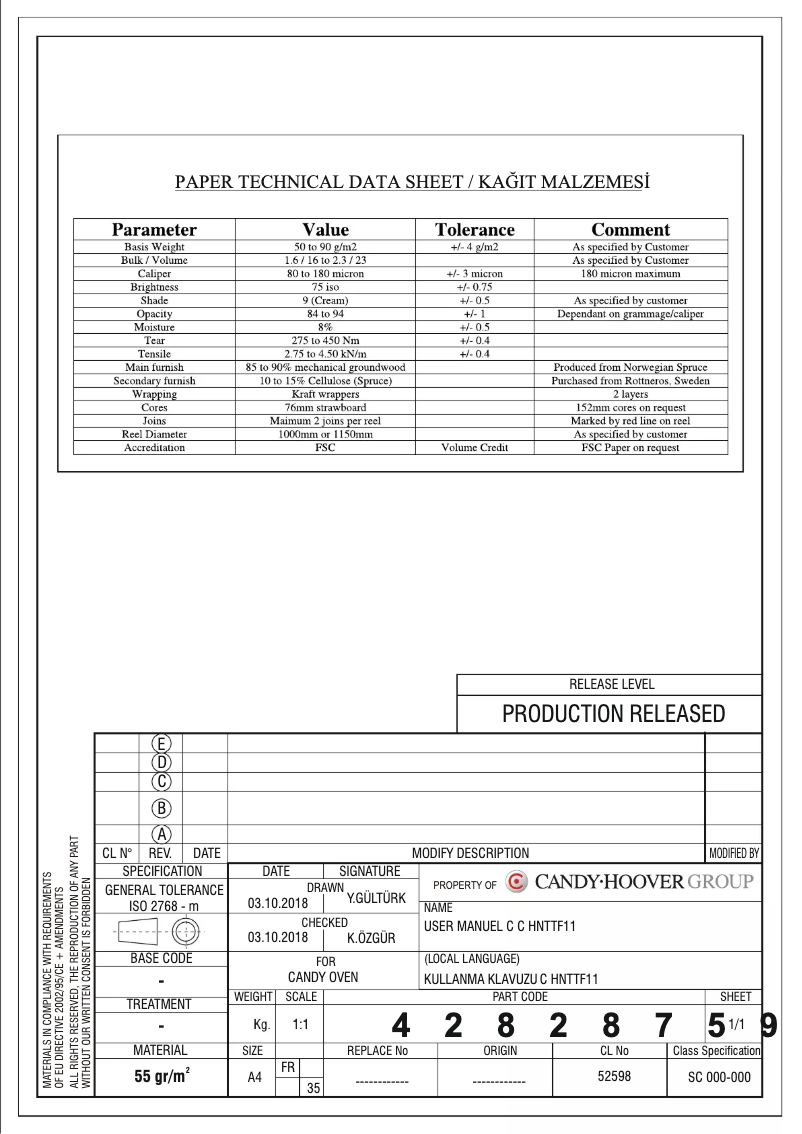 Image de la première page du manuel de l'appareil FCT615NXL