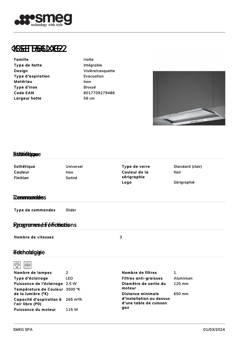 Image de la première page du manuel de l'appareil KSET56LXE2