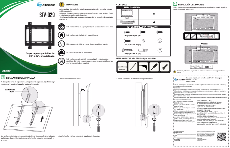 Image de la première page du manuel de l'appareil STV-029