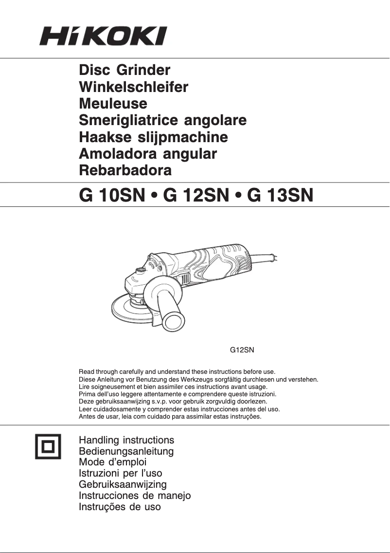 Page n°1 - Manuel utilisateur Hitachi G 13SN