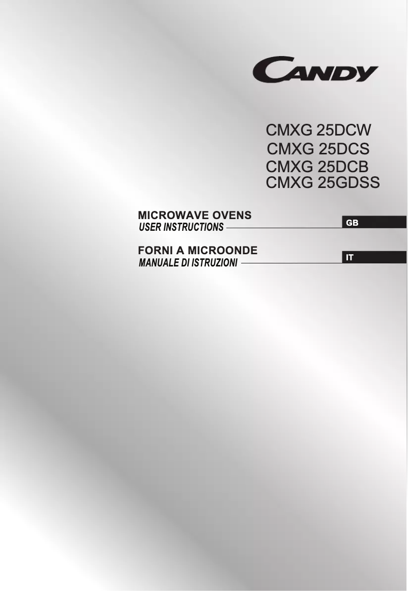 Page n°1 - Manuel utilisateur Candy CMXG25GDSS