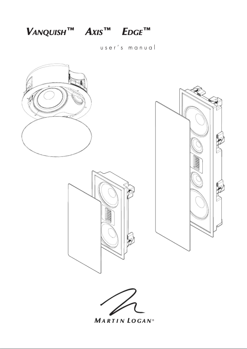 Page 1 de la notice Manuel utilisateur Martin Logan Vanquish