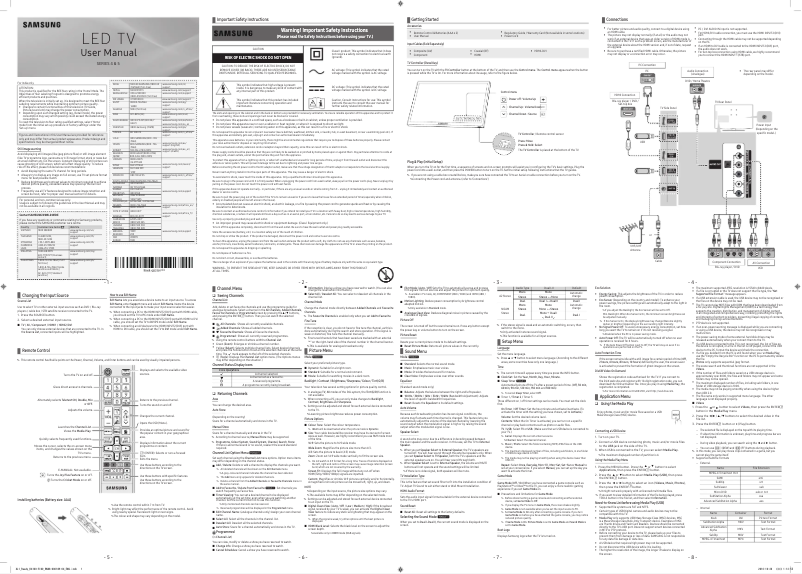 Image de la première page du manuel de l'appareil UA49K5100AR