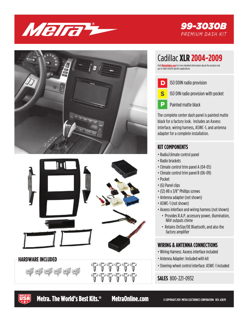 Page 1 de la notice Fiche technique AXESS 99-3030B