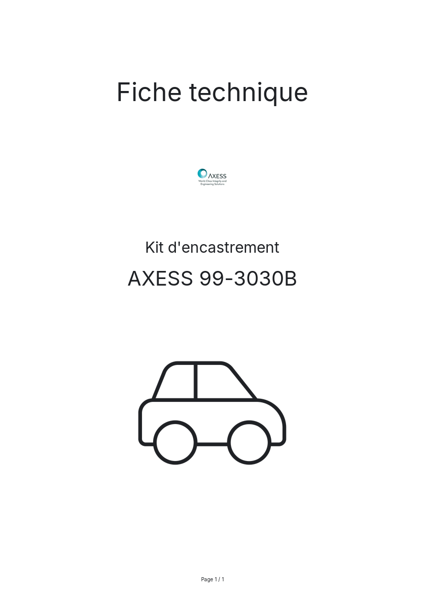 Page n°1 - Fiche technique AXESS 99-3030B