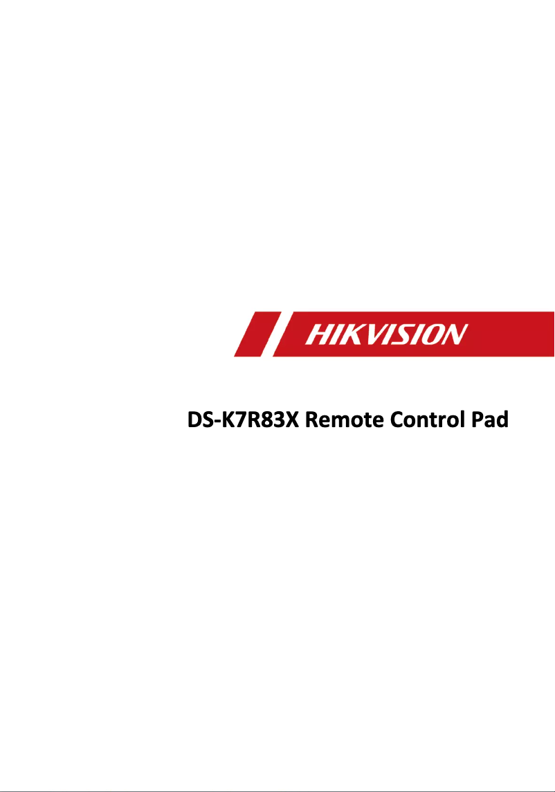 Page 1 de la notice Manuel utilisateur Hikvision DS-K7R83X
