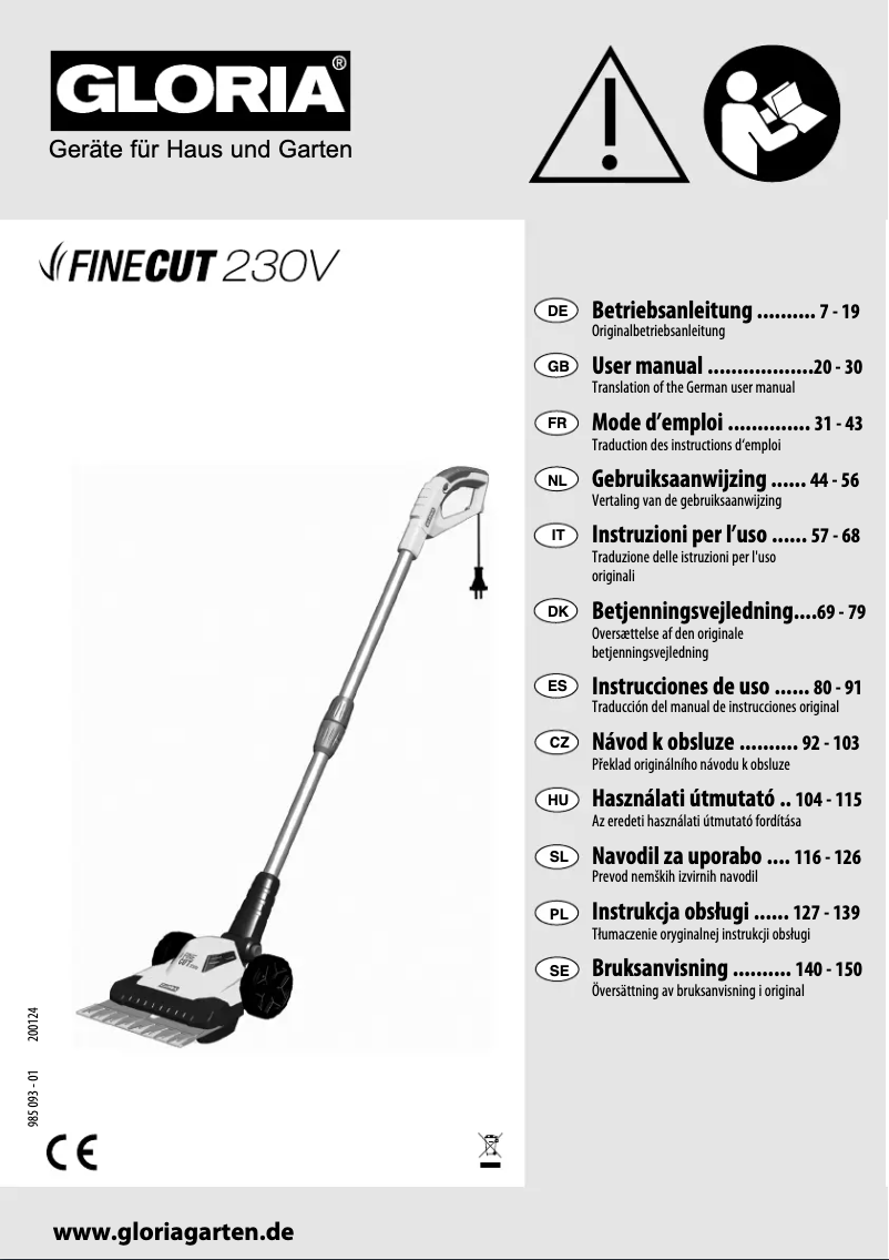Image de la première page du manuel de l'appareil FineCut 230V
