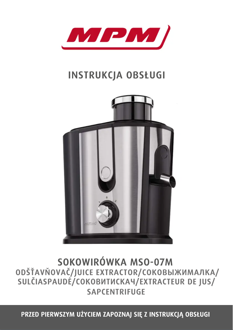 Page 1 de la notice Manuel utilisateur MPM MSO-07M
