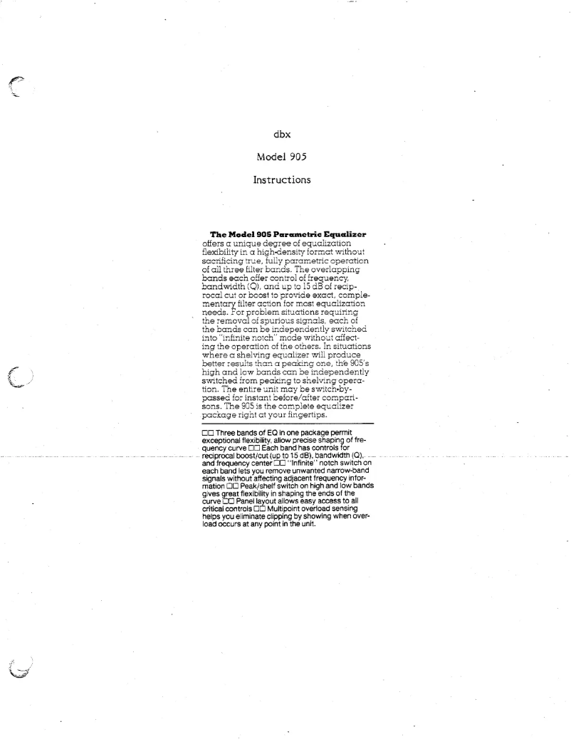 Página 1 del manual Manual de usuario DBX 905