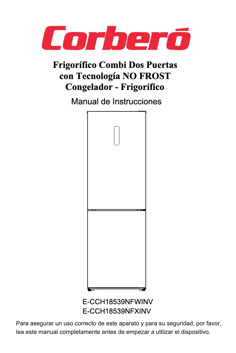 Page n°1 - Manuel utilisateur Corbero E-CCH18539NFXINV