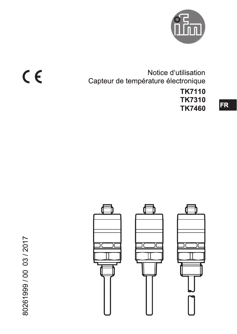Page 1 de la notice Manuel utilisateur IFM TK7310
