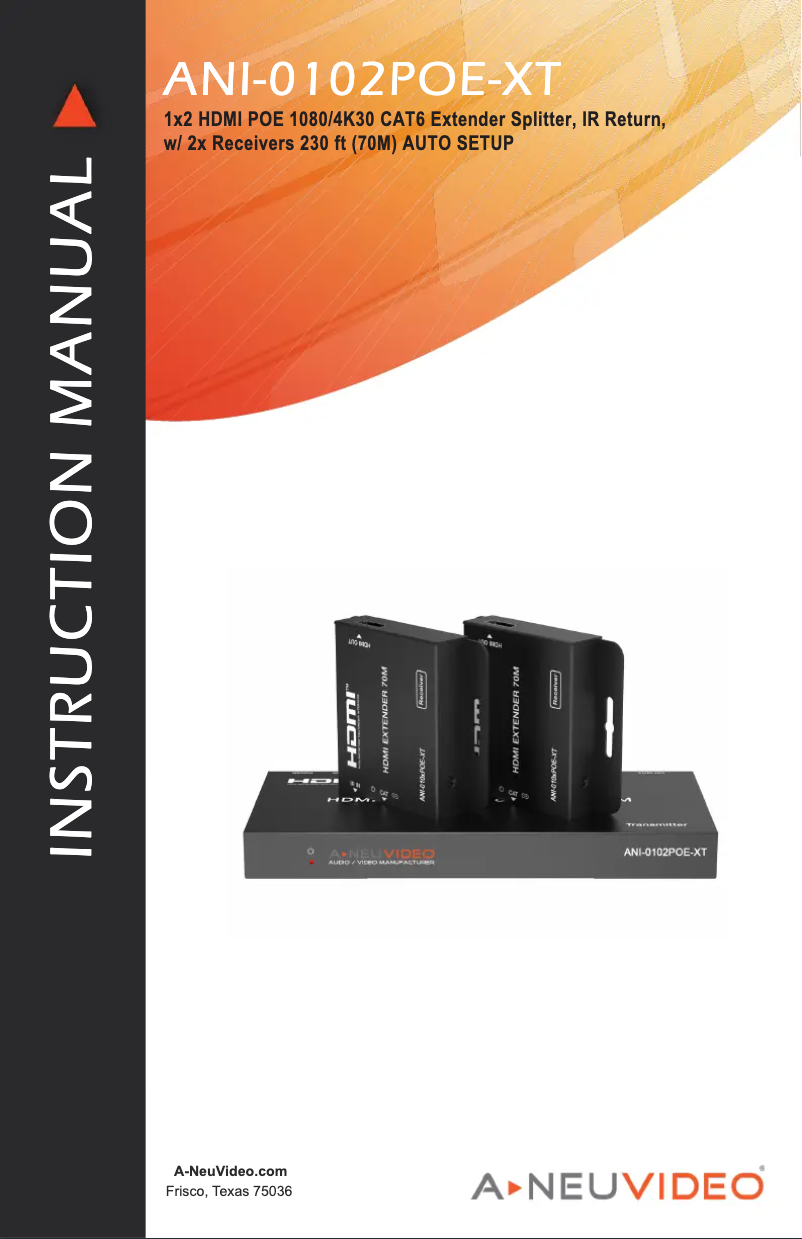 Page 1 de la notice Manuel utilisateur A-NeuVideo ANI-0108POE-XT