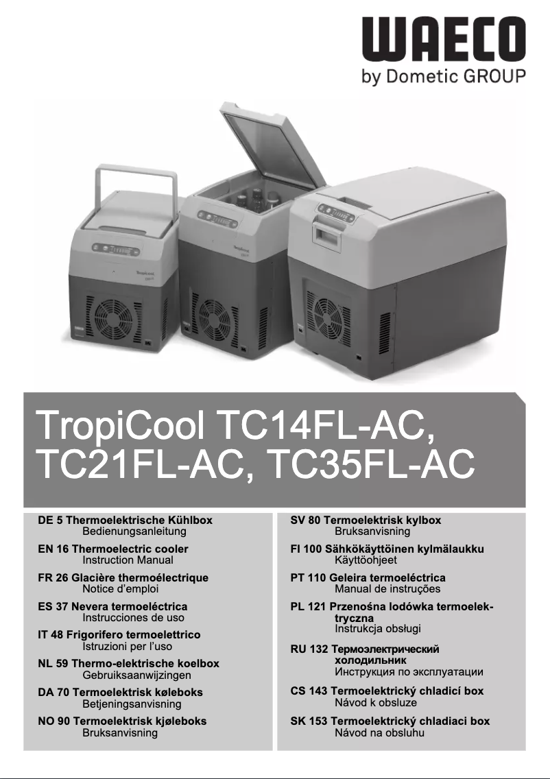 Page n°1 - Manuel utilisateur Waeco TropiCool TC21
